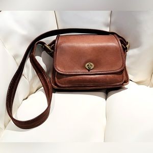 Vintage Coach Rambler Legacy Crossbody Bag 9061 in British Tan leather color